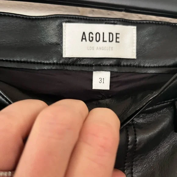 NWT Agolde 90s Pinch Waist Recycled Leather High Rise Pants Size 31 - Picture 11 of 11